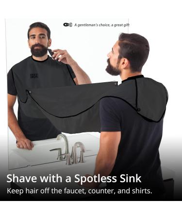 Men's Waterproof Beard Bib - Perfect Father's Day Gift for Shaving & Cutting | Suction Cup Catcher & Non-Adhesive Hair Extension Cloth - Buy Online on GoSupps.com