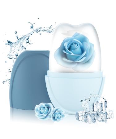 Hianjoo Ice Roller ice scooter for face and eyes Ice Roller Face for eye swelling facial massage device for women silicone ice cream facial scooter - blue small