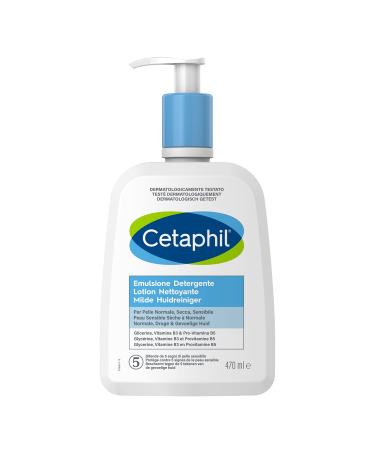 Galderma Cetaphil Liquid detergent emulsion face cream and body moisturizing for sensitive dry and intolerant skin perfumefree size 470 ml