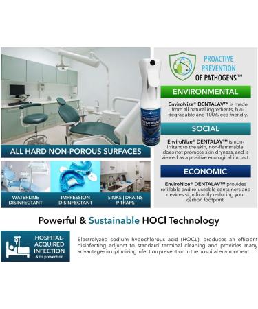 DENTALAV Hospital Grade Dental Cleaner & Disinfectant - Made of Hypochlorous Acid - Deodorizer for Use on All Clinical Surfaces - Multipurpose Surface Cleaner for Floor Furniture & Bathroom - 3785ml - Buy Online on GoSupps.com