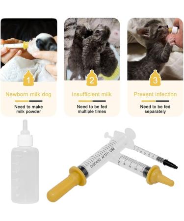 Buy Breeding Bottle for Puppies & Kittens | Silicone Nipple Pet Feeding Bottle with Syringes - Ideal for Dogs & Cats - Yellow - Buy Online on GoSupps.com