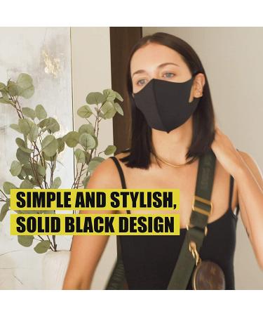 LAPCOS Breathable Face Mask - Washable & Reusable Cloth Mask (Black, Adult) - 3 Count Pack - Buy Online on GoSupps.com