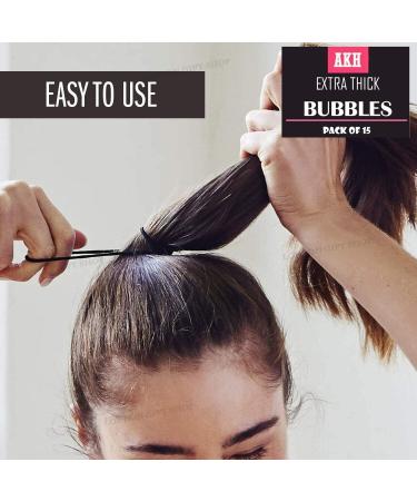 AKH Set of 15 LIGHT BROWN Thick Snag Free Endless Hair Elastics Bobbles Hair Bands | Extra Thick | Ponytail Holders For Wide Range of Hair Styling Needs | UK - Buy Online on GoSupps.com