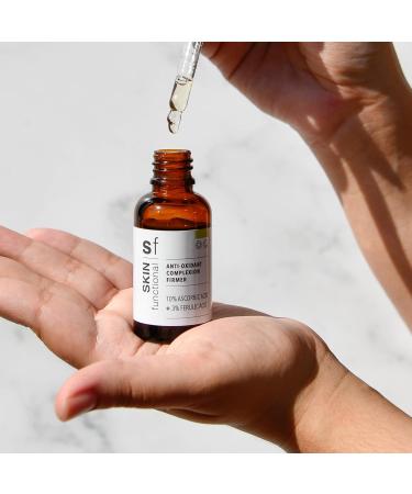 Skin Functional Anhydrous Vitamin C Serum 10% Ascorbic Acid + 3% Ferulic Acid Anti-Ageing Antioxidant & Anti-Pigmentation Powerful Skin Brightening 30 ml - Buy Online on GoSupps.com