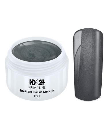 Prime Line - Uv Led Gel Metallic Effect Grey - Made in Germany - 5ml