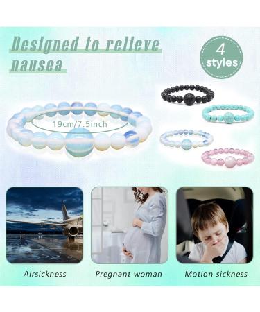 Anti Motion Sickness Bands - 4PC Acupressure Bracelet for Travel & Car Sickness Relief - Buy Online on GoSupps.com