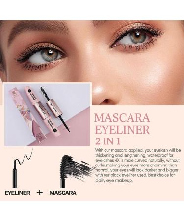 Yeeda Mascara And Eye Liner In One Piece Mascara And Eyeliner With Ultra Fine Brush Head Long Lasting Natural Eye Looking Mascara & Liquid Eyeliner 2 In 1 For Travel Microblading - Buy Online on GoSupps.com