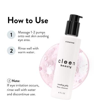 Cleen Beauty Rosehip Jelly Face Cleanser - Gentle Paraben-Free Wash with Rosehip Oil & Rose Water for Women (6 fl. oz - Buy Online on GoSupps.com