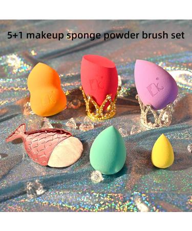 Dolovemk Makeup Sponge Mixer Set - 5 PCs Latex-Free Beauty Eggs & Mermaid Foundation Brush for Smooth Application - Buy Online on GoSupps.com