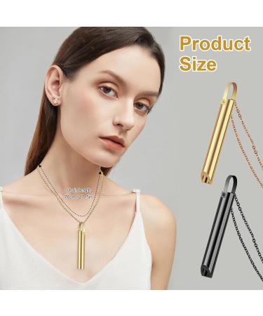 2PCS Breathing Necklace - Stop Vaping, Anxiety, Smoking - Gold+Black - Buy Online on GoSupps.com