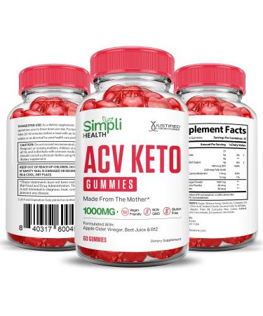 (10 Pack) Simpli Health Keto ACV Gummies Advanced Formula 1000MG Ketonature Keto Gummies Apple Cider Vinegar Formulated with Pomegranate Beet Juice Powder B12 Vegan Non GMO 600 Gummys - Buy Online on GoSupps.com