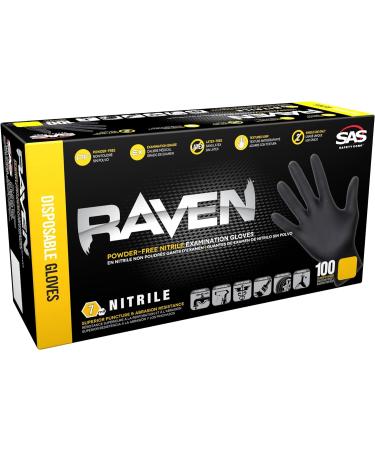 SAS Safety Powder Free Black Nitrile Gloves - Large 7 Mil | Raven SAS66518 Examination Glove - Buy Online on GoSupps.com