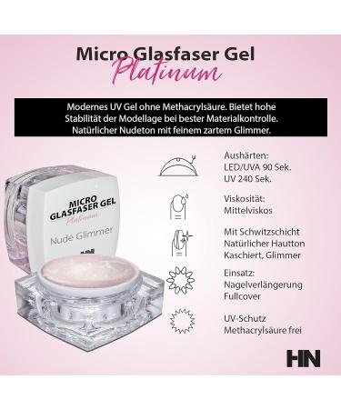 HN Hollywood Nails - Platinum Fiberglass UV Builder Gel | Nude Glitter Delicate Finish - International Shipping Available - Buy Online on GoSupps.com