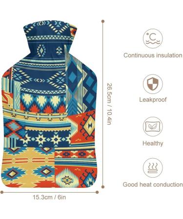 Ethnic Hot Water Bottle with Plush Cover - Hand Warmer for Adults & Children | 26.5x15.3cm - Perfect for Winter Comfort - Buy Online on GoSupps.com
