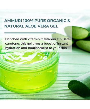 Ammuri 100% Organic Aloe Vera Gel 300g Jar - for Face, Hair & Body Care, Acne Scar Treatment - Buy Online on GoSupps.com