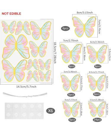 60 Pcs Butterfly Cupcake Toppers Birthday Party Decor 3D Blue Pink Gold Butterfly Cake Topper Picks Decor for Girls Women Birthday Party Baby Shower Wedding Cake Ornaments Party Decoration(blue pink) Colorfurpink - Buy Online on GoSupps.com