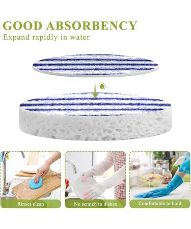 3-Pack Cleaning Kitchen Sponges Oval Ombre Purple Wave Stripe Kitchen Cellulose Dishwashing Wood Pulp Cotton - Buy Online on GoSupps.com