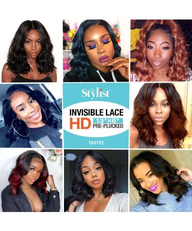 Kayla Loose Wave HD Lace Front Wig 16 | Human Hair Blend | Pre Plucked Swiss Lace | Heat Friendly Synthetic | Transparent Lace Frontal | 1B-Off Black - Buy Online on GoSupps.com