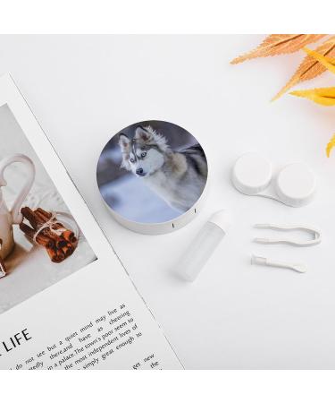 Dog in Snow Print Contact Lens Case - Perfect Travel Box for Lens Care | Buy Now - Buy Online on GoSupps.com