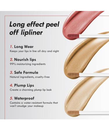 3 Pack Peel Off Lip Pencil - Long Lasting & Removable Lip Tattoo - Matte Brown - Light Brown/Dark Brown/Burgundy - Buy Online on GoSupps.com