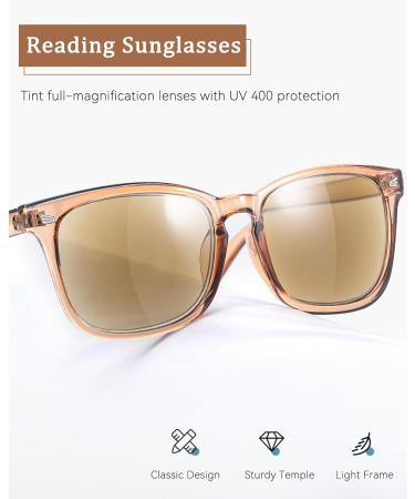 UV400 Reading Sunglasses for Men & Women - Full Lens Readers in Brown - IF8082 1.25x - Buy Online on GoSupps.com