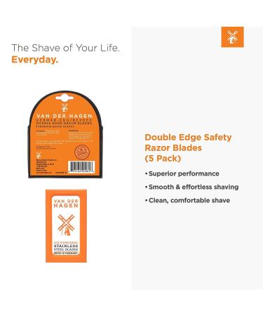 Van Der Hagen Safety Blades 5 Count - Premium Razor Blades for Smooth Shaving - Buy Online on GoSupps.com