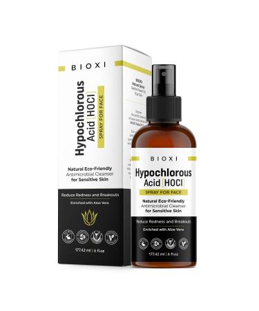BIOXI Hypochlorous Acid (HOCI) Spray for Face - Natural Antimicrobial Cleanser for Sensitive Skin - Reduce Redness and Breakouts - Travel Size for Athletes Post Workout Adult Teenagers