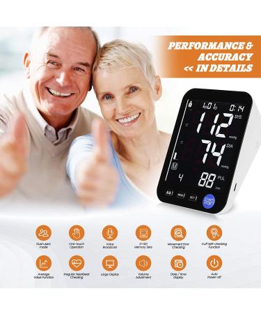 Automatic Blood Pressure Monitor with Extra Large Screen & Adjustable Cuff - 2 Users, 999 Sets Memory - LED Backlit Display - Includes Charging Cord (Black) - Buy Online on GoSupps.com