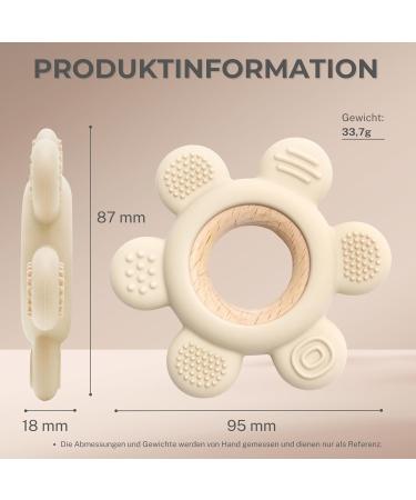 Caja Bei ring Baby | Zahnungshilfe Bitering Flower | Silicone Baby Accessories for 3+ Months - Coffee - Buy Online on GoSupps.com