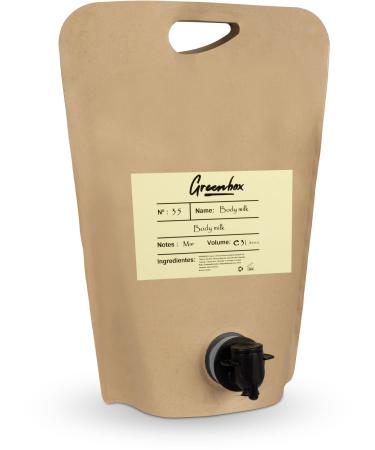 INTERCABO Refillable body milk in a "bag in a box" - organic moisturizing body cream for all skin types 3L. Eco-friendly packaging with a carrying handle. Save money and the environment.