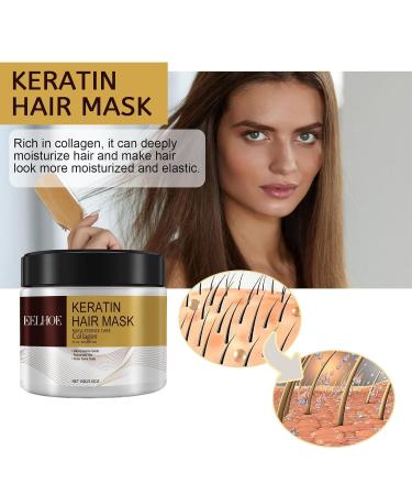 Keratin & Collagen Hair Mask - Deep Conditioner for Soft Hydrated Hair | 100g Professional Treatment - Buy Online on GoSupps.com