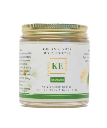 Kindred Essence Natural Organic Skin Softening Shea Body Butter 4 oz (Unscented)