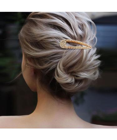 EUPSIIU 6 Pieces Large Rhinestone Snap Hair Clips Hair Clips with Rhinestone Shining Snap Hair Clip Hair Clips Women for Bridesmaid Girls Women Childrens Daily Wear Party (Gold Silver) - Buy Online on GoSupps.com