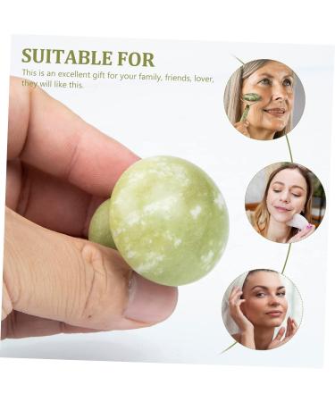 Mikinona 2pcs Neck Massager Tool Face Massager Eye Massager Eye Face Beauty Massagers Roller Rose Quartz Jade - Buy Online on GoSupps.com