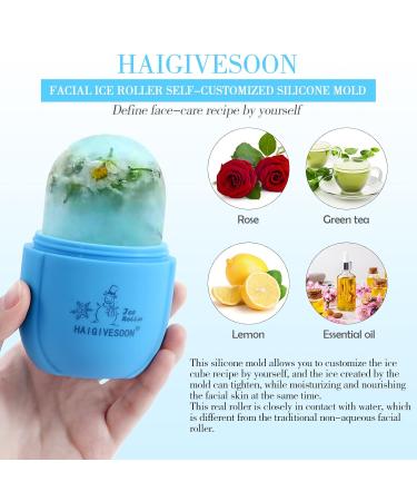 Buy Blue Ice Roller for Face & Eyes - Facial Ice Roller with Scrubber Sponge for Ultimate Cooling and Relaxation - Buy Online on GoSupps.com