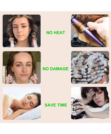 Heatless Hair Curlers for Long Hair - Soft Foam Curling Rod Headband, No Heat Overnight Curls (Pink) - Buy Online on GoSupps.com