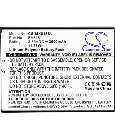 Buy 3000mAh Replacement Battery for Meizu BA818 C9 C9 Pro M1818 M1819 | International Shipping Available - Buy Online on GoSupps.com