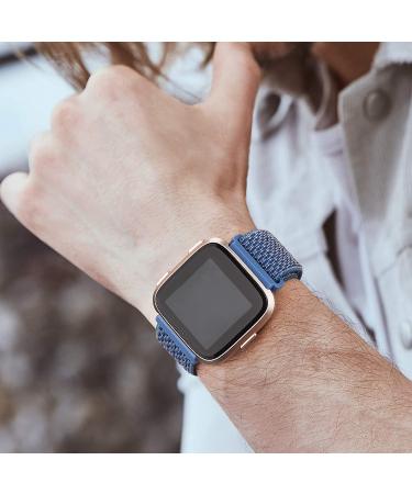 4 Pack Nylon Bands for Fitbit Versa 2 Bands/Fitbit Versa/Versa Lite/Versa SE for Women Men  Soft Breathable Sport Replacement Wristbands for Fitbit Versa 2 (4 Pack C) 001  Black Sand/Cape Code Blue/Pink Sand/Seashell - Buy Online on GoSupps.com