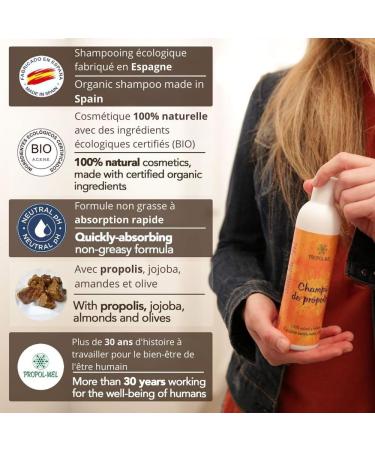 Propol-Mel - Natural Propolis Shampoo 250 ml | Neutral pH | Regenerative and Moisturizing Care | Certified Organic | Made in Spain | Softens Gives Shine and Volume | Protects the Scalp - Buy Online on GoSupps.com