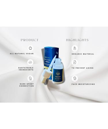 Buybuddies Coconut Collagen Serum For Face with Vitamin C - Anti Aging Discoloration Correcting & Hydrating Serums - Hyaluronic Acid Niacinamide & Bakuchiol - Vegan Dark Spot Remover - 1.08 Oz. - Buy Online on GoSupps.com