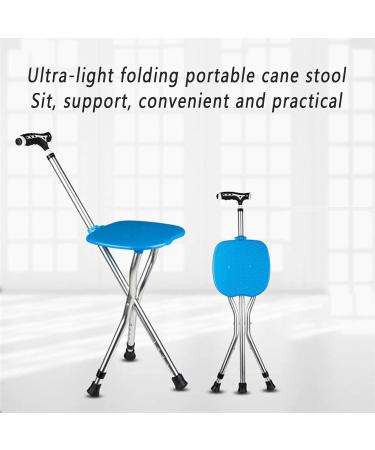 Old Man Walking Stick with Seat Multifunctional Crutches Three-Legged Folding Chair with LED Lights Lightweight Walking Stick for The Elderly Surprise Gift - Buy Online on GoSupps.com