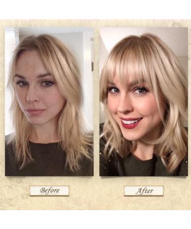 Sofeiyan 100% Remy Real Hair Bangs Clip-In - Natural Light Golden Brown Fringe Extensions for Women - Buy Online on GoSupps.com