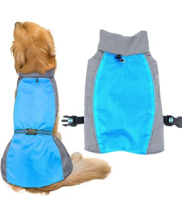 Zweitea Waterproof Raincoat for Medium & Large Dogs | Reflective Windproof Mesh Lined Jacket for Outdoor Hiking | Blue 9XL | Rain Protection for Wet Days - Buy Online on GoSupps.com