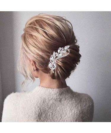 Cimenexe Bohemian Crystal Leaf Hair Comb Rhinestone Leaf Headpiece Silver Cz Feather Hair Barrette Vintage Headwear Hairpiece Decorative Wedding Comb Hair Accessories Jewelry for Women and Girls Gifts - Buy Online on GoSupps.com