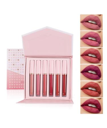 CHAKAE 6 Pack Matte Liquid Lipsticks for Women Girls, Waterproof Pigmented Lip Gloss, Beautiful Colors for All Occasions