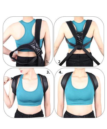 Adjustable Back Brace Posture Corrector & Lumbar Support for Men & Women - Improve Posture Black (Size S - Buy Online on GoSupps.com