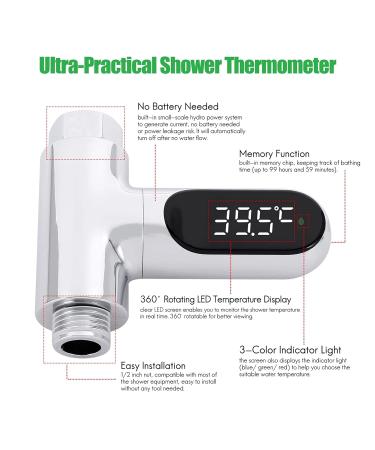 LED Display Home Water Shower Thermometer - Accurate Water Temperature Monitor - Buy Online on GoSupps.com
