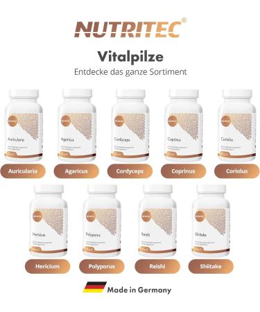 Nutritec Coriolus Vital Fungus Capsules - 120 Vegan Dietary Supplements with Butterfly Straws & Acerola Extract | Additive-Free Quality - Buy Online on GoSupps.com