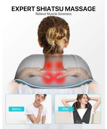AllJOy Shiatsu Neck & Shoulder Massage Device with Heat - Electric Back Massager for Home & Office | Perfect Gift for Men - Dark Blue - Buy Online on GoSupps.com