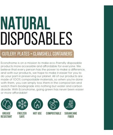 EconoHome 9 Inch Compostable Paper Plates 125-Pack | Eco-Conscious & Microwave-Safe | Heavy Duty Dinner Plates 9 Round - Buy Online on GoSupps.com